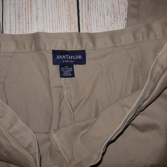 Ann Taylor Stretch Tan Pants 14 - Picture 3 of 5